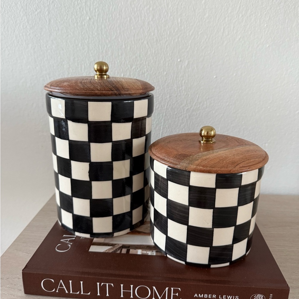 Checkered Black and White Canister Set
